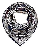corciova Women's Large Satin Square Silk Feeling Hair Scarf 35 x 35 inches Paisley Cool Black