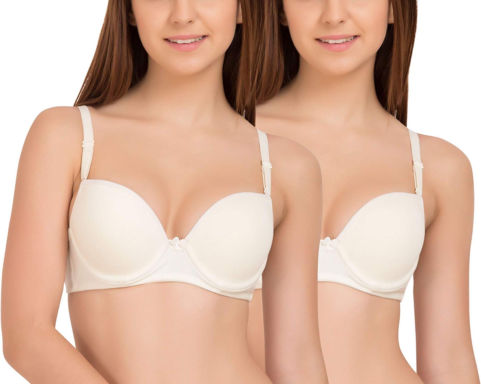 Tweens Under-Wire Off-White Padded T-Shirt Bra Pack of 2