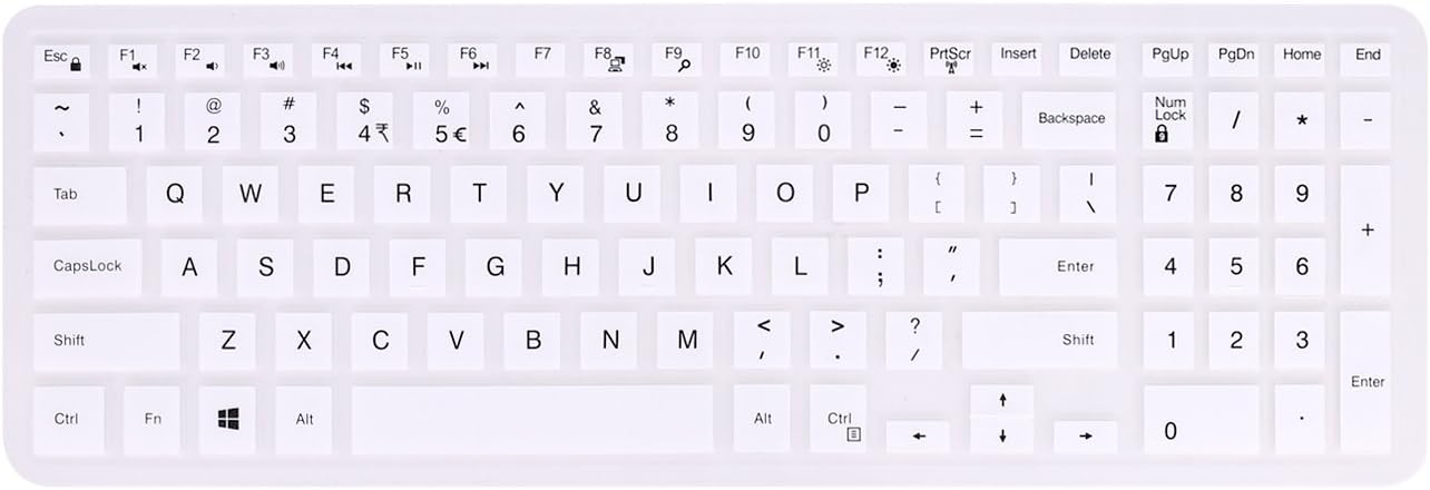 Keyboard Cover Compatible with Dell Inspiron 15 3000 5000 Series/New Inspiron 17 3000 Series/Insprion 17 7786 /Dell G3 15 17 Series/New Dell G5 15 Series/Dell G7 15 17 Series -White