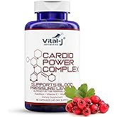 Vital-J Empowering Cardio Power Complex – Premium Blood Pressure Support Supplement with Garlic, Hawthorn, Hibiscus, Olive Leaf - 13 Natural Ingredients – 90 Capsules