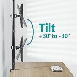 MOUNT PRO Vertical Dual Monitor Stand, Stacked