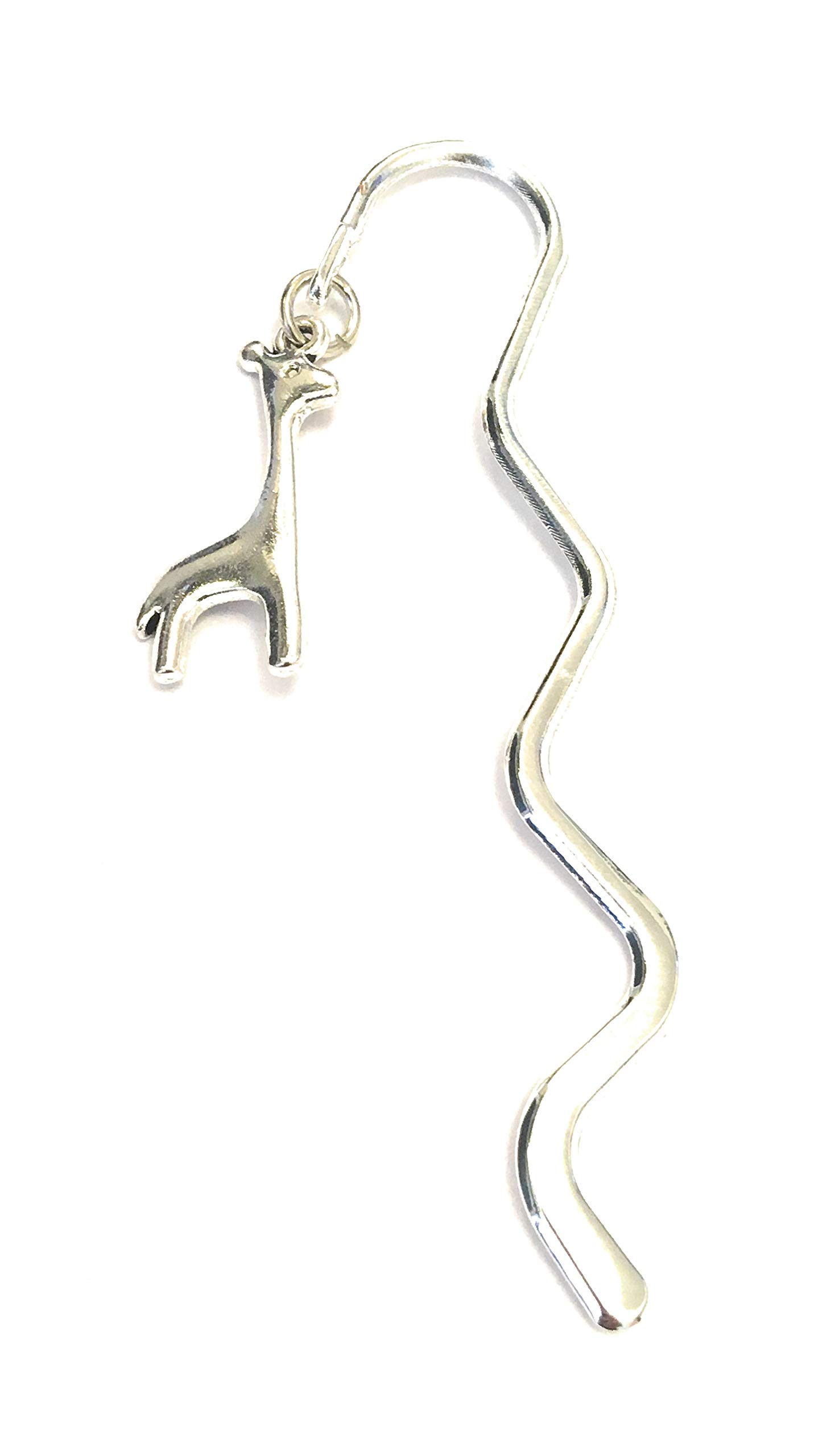 FizzyButton Gifts Silver Tone Giraffe Charm Mini Bookmark in Gift Bag