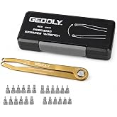 gedoly Adjustable Pin Spanner Wrench Set, Heavy Duty Shock &amp; Lock Nut Tool | Fits coilover, shock &amp; suspension lock nuts. Includes 12 pairs Metric/SAE pins. Adjustable hook spanner wrench tool kit.