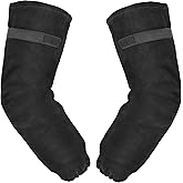 LeaSeek Leather Welding Work Sleeves,Heat & Flame Resistant Arm Protection Gardening Sleeve