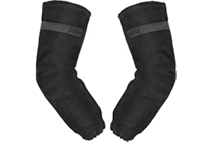 LeaSeek Leather Welding Sleeves, Heat & Flame Resistant Arm Protection Gardening Sleeve