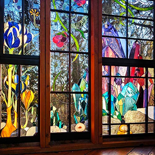 PALJOLLY 9 Sheets Stained Glass Sheet, 4 x 6 inch Iridescent Glass