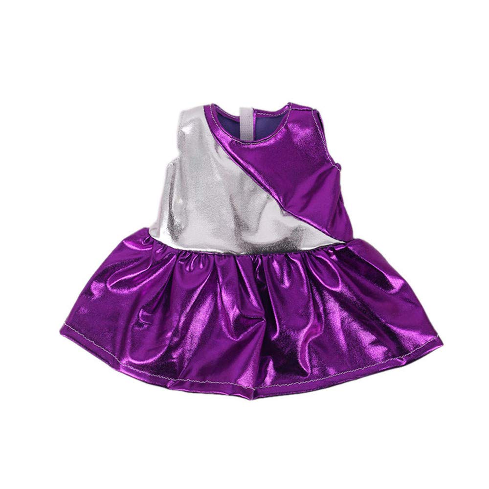 NIXNUT Doll Clothes Long Dress Summer Clothing Color-Block for American Girl Doll 18-inch