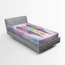 Ambesonne Angel Wings Fitted Sheet, Angelic Mandala