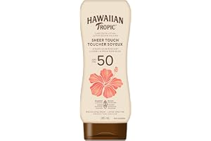 Hawaiian Tropic Sheer Touch Lotion Sunscreen SPF 50, 240mL | Hawaiian Tropic Sunscreen SPF 50, Broad Spectrum Sunscreen,