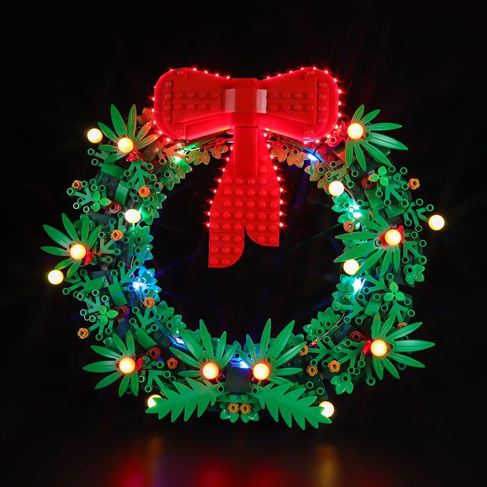 Kyglaring LED Lighting Kit Compatible with Lego Christmas Wreath 40426 Building Blocks, Lighting Accessories for Lego 40426 Model Set, Standard Version (Not Model)