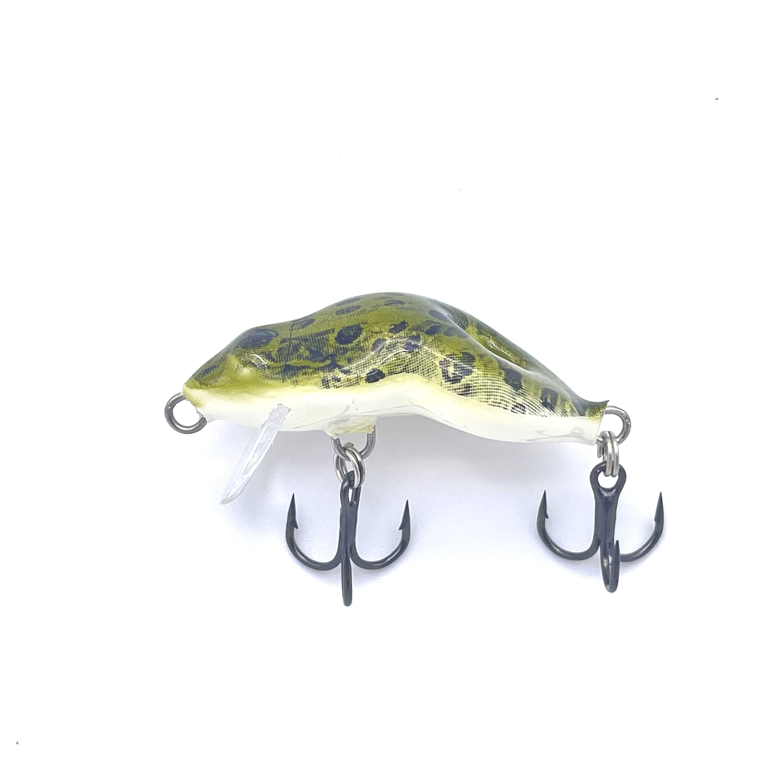EVERBAY DORADO Wobbler Fishing Lure - Artificial Hard Crankbait - Fishing Tackle, Topwater Life-Like Swimbait for Chub, Trout, Pike for Spinning and Trolling in Freshwater, Floating - FROG 3.5cm YGR
