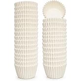 Prefer Green Non-stick 500 Count White Mini Cupcake Liners for Baking, Food-grade Cupcake Wrapper, Greaseproof Parchment Muffin Liners,Baking Cups for Cupcakes, Muffins, Nuts