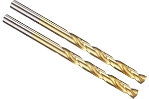 PATIKIL 5mm Drill Bit, Jobber Straight Shank M2 High-Speed Steel 135° Titanium Nitride TiN Coated for Stainless Steel Hard Me