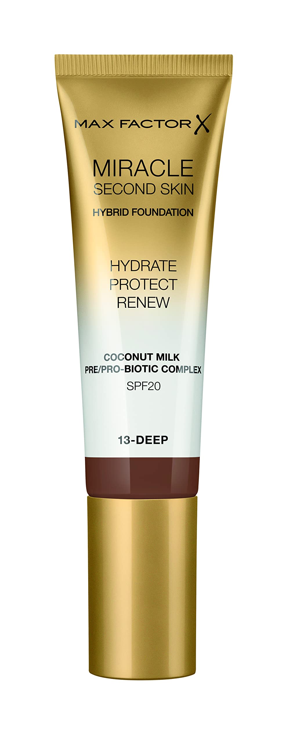 Max Factor Miracle Second Skin Hydrating Foundation, Deep - 30 ml