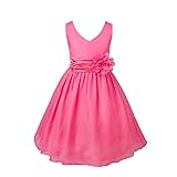 YiZYiF Kids Big Girls Double V Neck Flower Dress