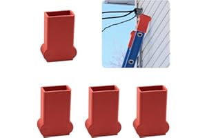 KEAJUIDY 4 PCS Extension Ladder Covers Non-Slip Rubber Ladder Pads Cover Non Skid Ladder Safety Covers for Replacement Extension Ladder Parts Accessories Red, Only for 1.85x1.06 inch Ladder Corner
