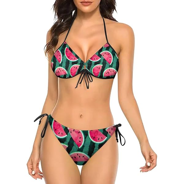 Cliont Women's African Tribal Bikini Set - Metallic Cutout High Waist Swimsuit, Polyester, For Beach & Pool - View #8