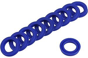 YOKIVE 10 Pcs UHS Radial Shaft Seals, Industry PU Oil Seals for Hydraulic Cylinders (Blue, 16-mm ID x 24-mm OD 5-mm Width)