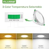 ALUSSO 5W Recessed LED Downlights 6 Pack Dimmable 3000K-6500K IP44 Ultra Slim view 3
