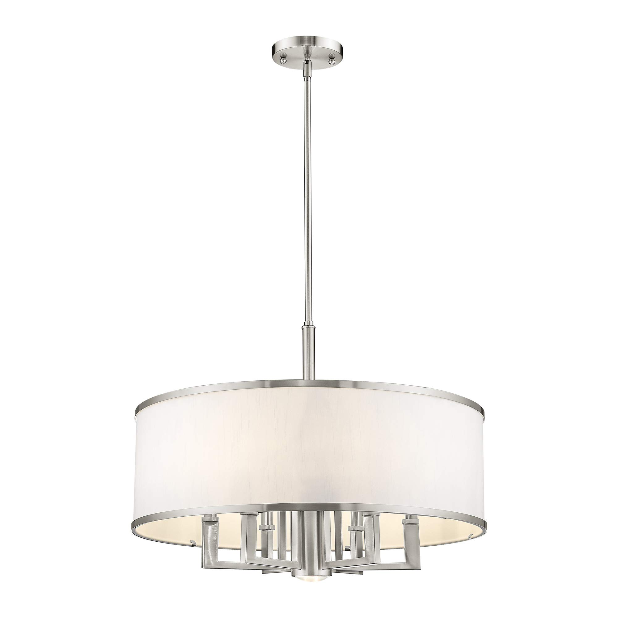 Photo 1 of ***MAJOR DAMAGE - INCOMPLETE - PARTS ONLY - SEE COMMENTS***
Livex Lighting 62616-91 Park Ridge 6 Light Chandelier, Brushed Nickel