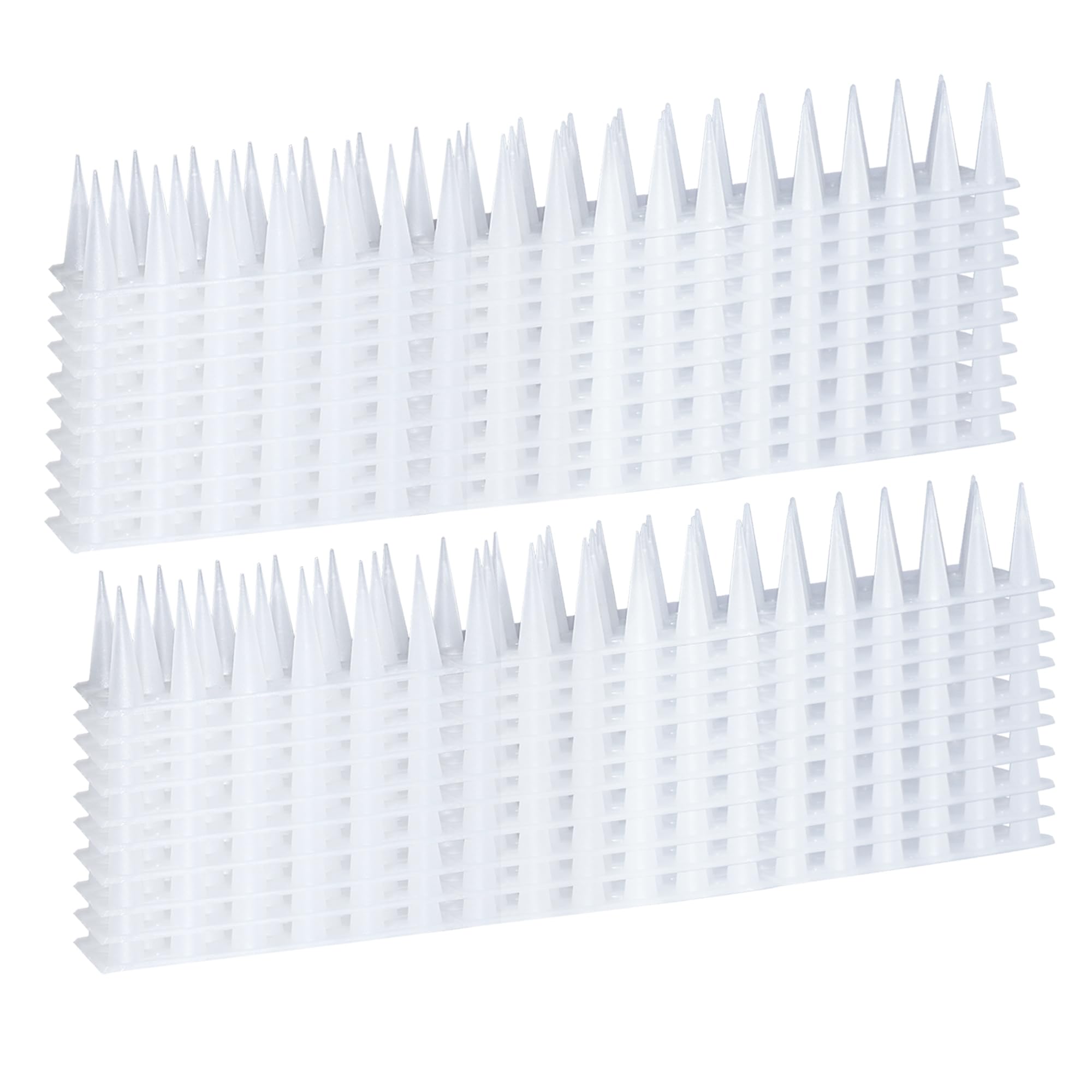 Photo 1 of KOKMEYA Bird Spikes, 22FT Outdoor Bird Deterrent Spikes Device for Birds Pigeon Woodpecker Squirrel Raccoon Cat, Plastic Bird Deterrent for Outside, Patio, Roof, Sill, Fascia (Clear, 20Pcs)
