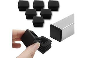 LOUZAGO 32 Pcs 1 inch Square Tubing End Caps, Plastic End Caps Insert Finishing Plug for Chair Legs, Pipe Post, Table Legs (Black, 25x25mm)