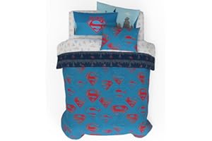 Franco Superman DC Comics Kids Bedding Super Soft & Cozy Reverisble Microfiber Comforter and Sheet Set with Sham, 7 Piece Ful