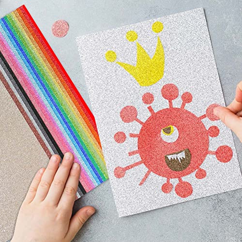 VGOODALL A4 Glitter Craft Paper, 10 Assorted Colors 20 Sheets Sparkle Cardstock Papers 250gsm Shiny Glitter Cards for Cricut Maker for DIY Crafts Gift Wrapping Scrapbook Decorations