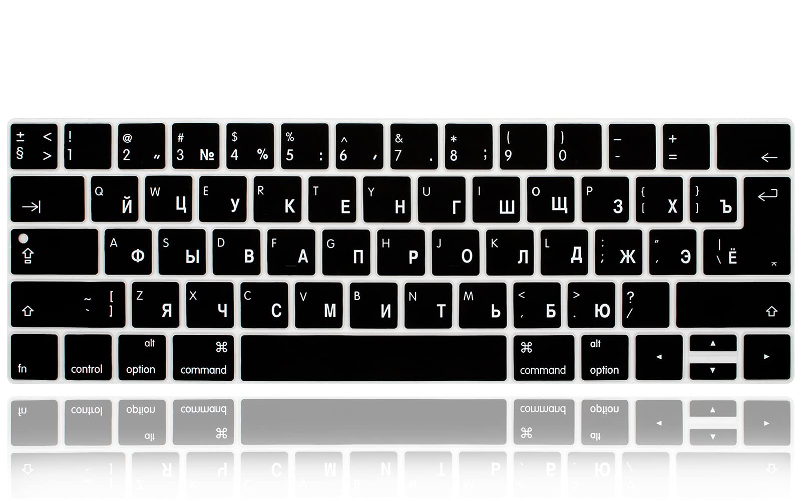 XHLWZR Russian Language Silicone Gel Keyboard Cover Skin Protector for MacBook Pro with Touch Bar 13-inch 15-inch (A2159,A1989,A1990,A1706,A1707)(2019 2018 2017 2016) US and EU Layout Protective Skin