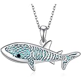 Daixiya Whale Shark Necklace 925 Sterling Silver Whale Shark Pendant Necklace Whale Jewelry Gifts for Women