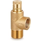 Otoolling 1/2" X 3/4" Adjustable Pressure Relief Valve 100-300 Psi Poppet | Poppet Valve for Overpressure Protection, Brass Body Resists Corrosion, 90 Degree Angle for Tight Installation Spaces