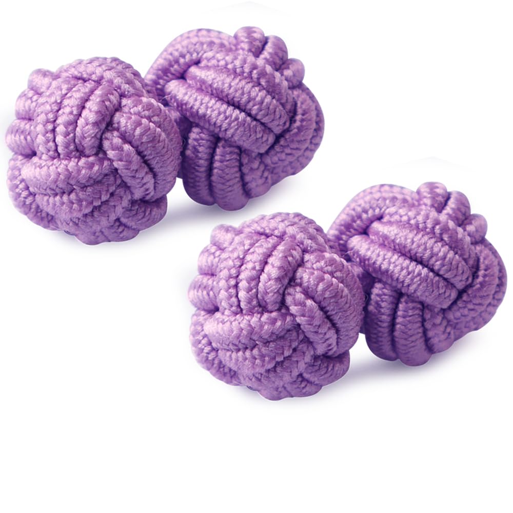 HONEY BEAR Mens/Women Silk Knot Cufflinks,Round for Shirt/Dress Business Wedding Gift