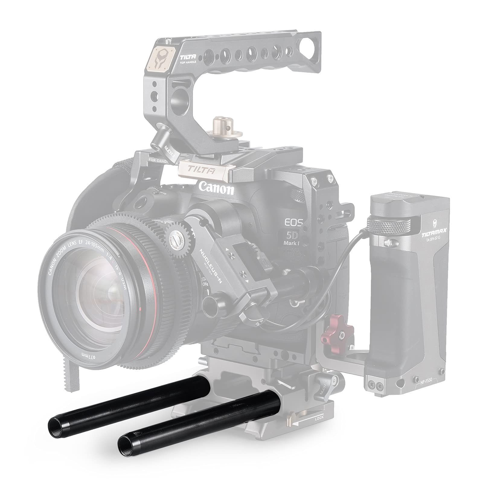 Tilta Aluminum Rod 15x300mm 2pcs Threaded Lightweight Camera Accessory Aluminum Rod Black R15-300-B-P