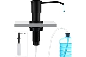 CREA Kitchen Soap Dispenser Countertop Soap Dispenserfor Kitchen Sink Black Built in Sink Soap Dispenser Top Fill Deck Mount Dispenser for Bathroom ​with 39" Tube Large Capacity 17 OZ Bottle
