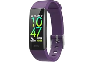 ZURURU Fitness Tracker with Blood Pressure Heart Rate Sleep Health Monitor for Men and Women, Upgraded Waterproof Activity Tracker Watch, Step Calorie Counter Pedometer Purple