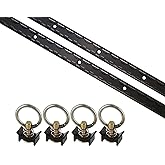 US Cargo Control L Track Tie Down System, Includes (2) USA Made 4-Foot Black Anodized Aluminum L-Track and (4) Black Single Stud O-Ring Fittings, Trailer Tie Down System for Trailers and Truck Beds