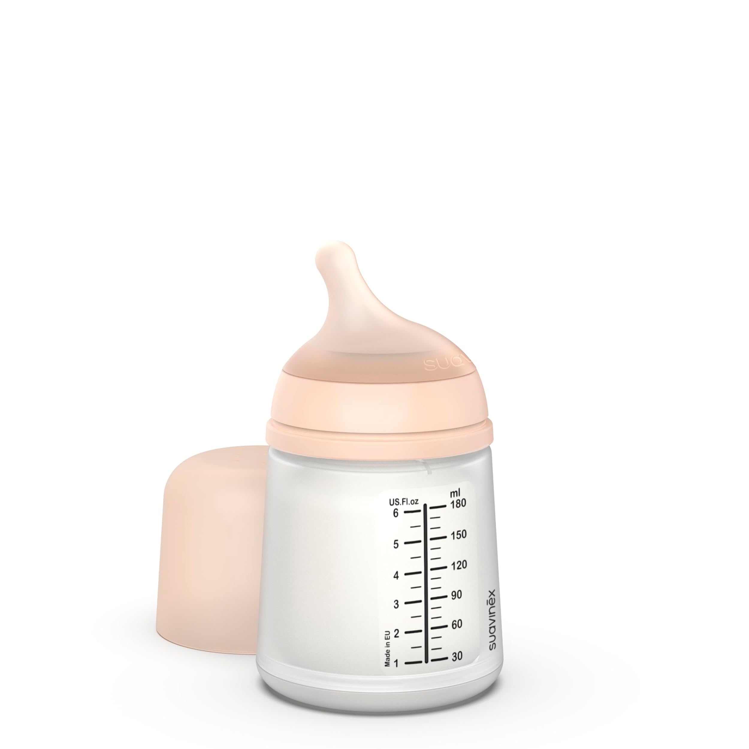 Suavinex, Zero Zero Anti-Colic Bottle with Special Breastfeeding Nipple (A), for Babies + 0 Months, Newborn Bottle, Ideal for Mixed Breastfeeding, Breast Imitating Teat 180 ml