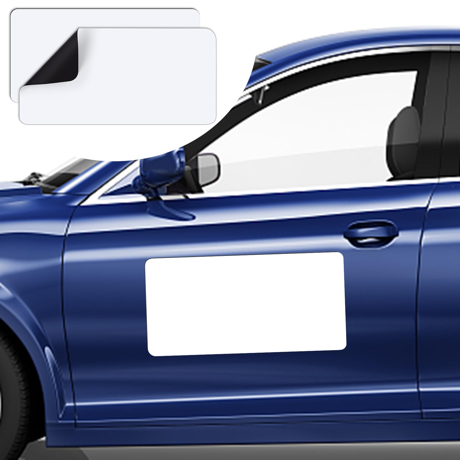 Photo 1 of DIYMAG 2Pcs Blank Car Magnets, 24x12 Inch Cars Door Magnet Signs Rounded Corners Flexible Magnetic Bumper Sticker to Advertise Cover Logo Prevent Vehicle Scratches Dents