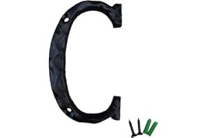 YICC 5 Inch High House Letters, Solid Cast Iron Home Address Letters, Perfect Matching Our 5.5 Inch House Numbers, Black Finished (Letter C)