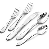 KINGSTONE 40-Piece Silverware Set for 8,18/10 Stainless Steel | Mirror Polished, Dishwasher Safe , for Home, Restaurant, Wedding and Party Use