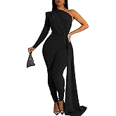ZonJie Sexy Sequin Jumpsuits for Women Elegant Sparkly Pants Bodycon Long Sleeve Party Rompers