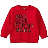 Doqcey Valentines Toddler Baby Boy Girl Clothes Funny Letters Sweatshirt Crewneck Long Sleeve Pullover Sweater Tops