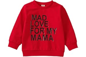 Lesimsam Toddler Baby Boy Girl Valentines Outfit Crewneck Sweatshirt Letter Print Long Sleeve Pullover T-Shirt Tops