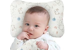 WelsLife Soft Baby Hypoallergenic Head & Neck Support Bamboo Organic Cotton Cover Machine Washable (Bamboo Bunny)