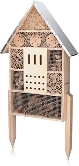 Navaris XL Wooden Insect Hotel - Natural Habitat for Bees & Butterflies view 1