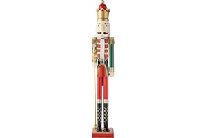 eUty King Nutcracker Christmas 42" H Wooden Nutcracker Decoration Large Size Xmas Welcome Nutcracker King Figurine Decor-Indoor & Outdoor