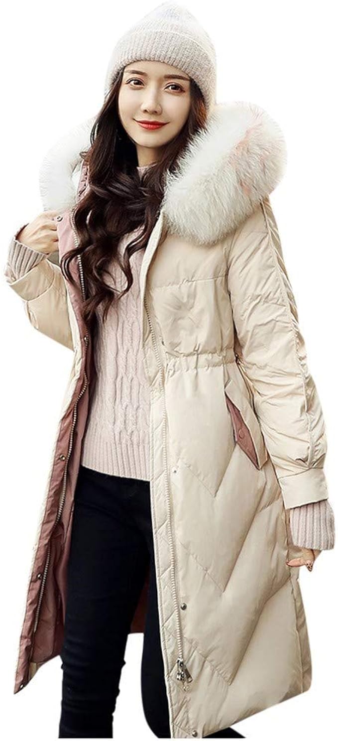 Chaqueta Larga De Plumón De Pato Para Mujer, Abrigo Cálido Con Capucha, Desmontable, Color