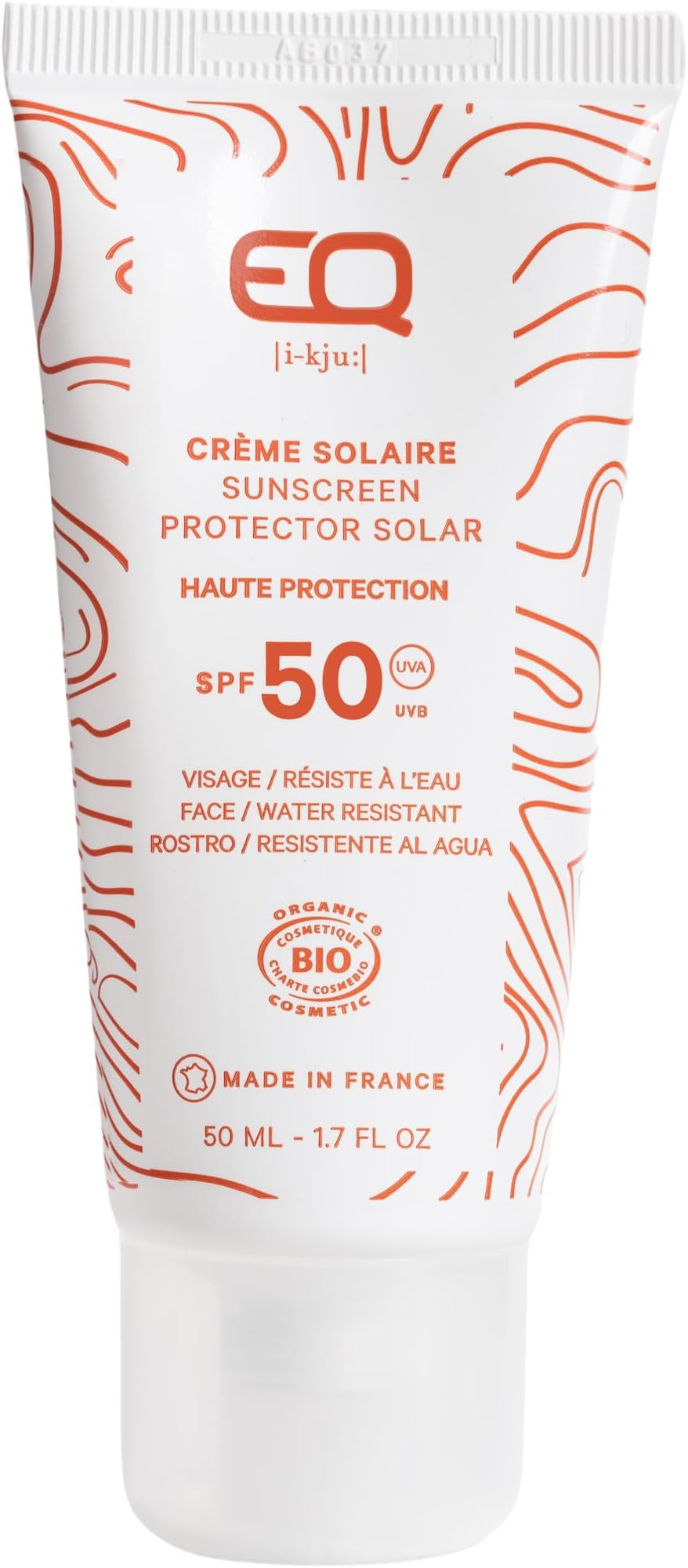 EQ Evoa Organic Sunscreen SPF50 Face Body Mineral Filters Water Resistant 50ml