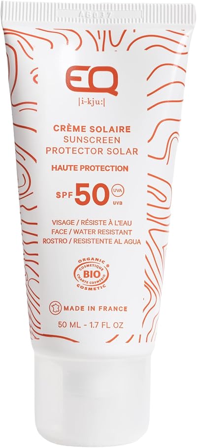 EQ Evoa Organic Sunscreen SPF50 Face Body Mineral Filters Water Resistant 50ml