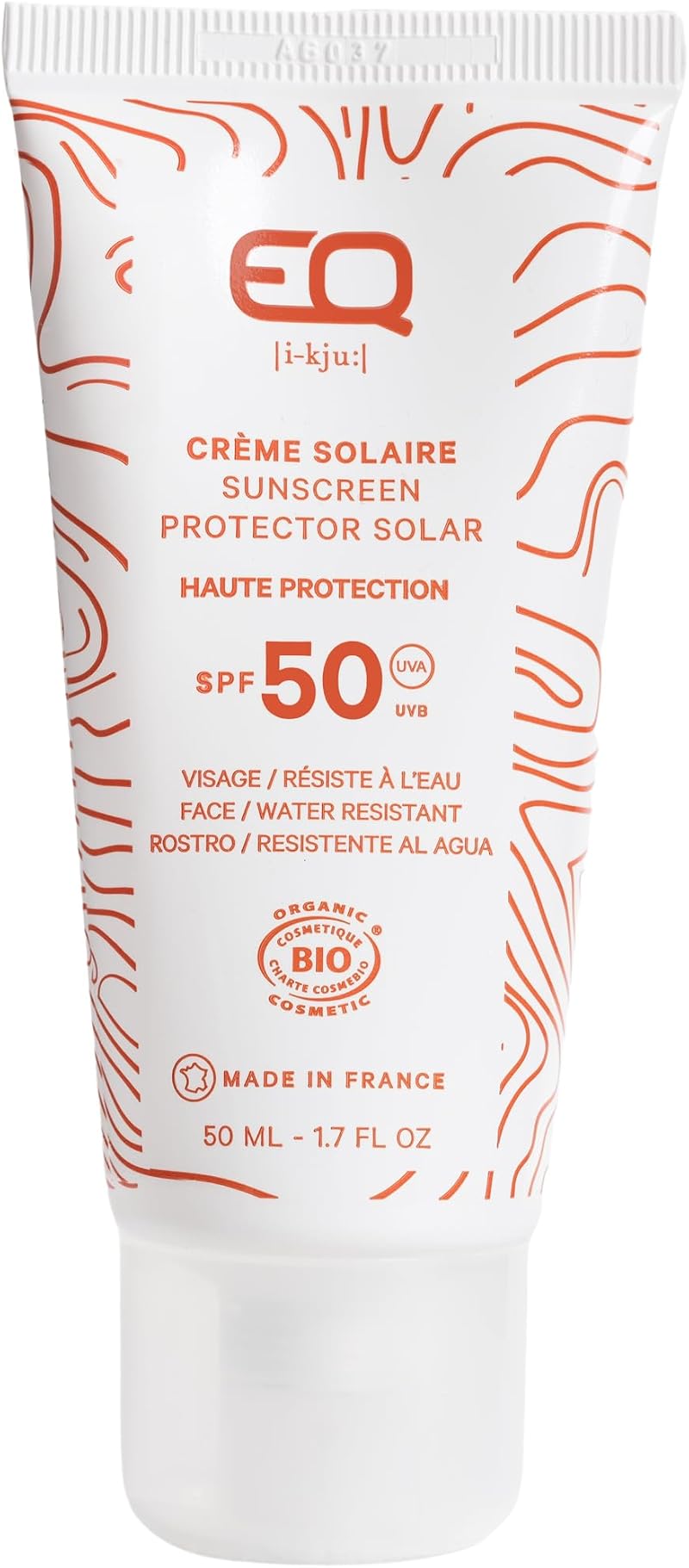 EQ Evoa Organic Sunscreen SPF50 Face Body Mineral Filters Water Resistant 50ml